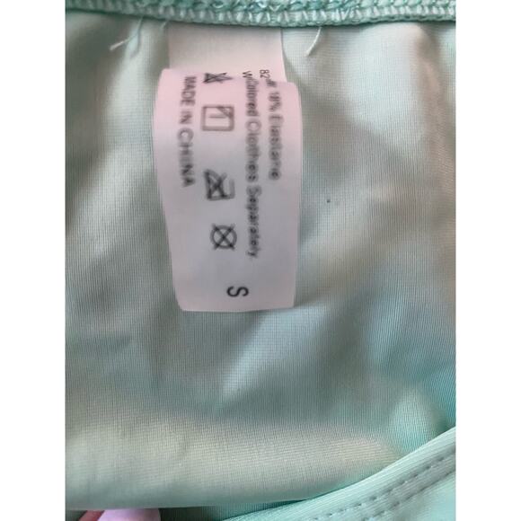 Bikini Women's Swimwear 2pc Size Small Mint Green & Coral - Picture 4 of 16